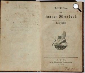 Az ifjú Werther szenvedéseinek első kiadása 1774-ből