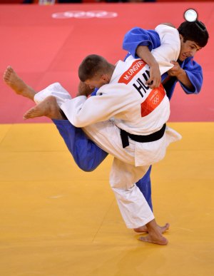 Ungvari Miklós fehérben, cselgáncs, London 2012 (MTI Fotó: Illyés Tibor)