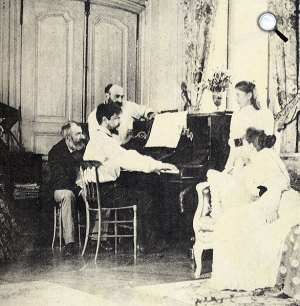 Claude Debussy zongorázik, 1893