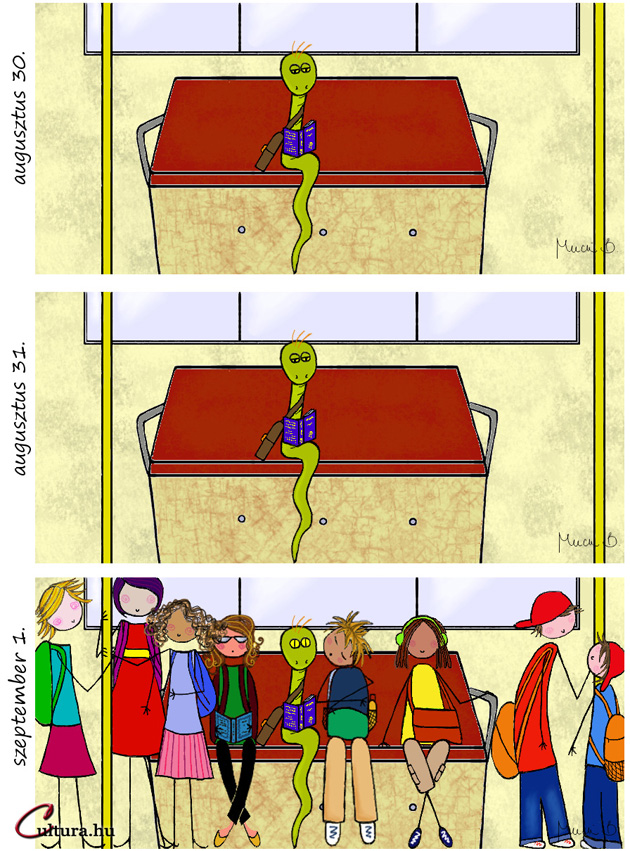 Kígyó a városban - Nem is nehéz az iskolatáska (Rajzolta: Mucsi Boglárka)