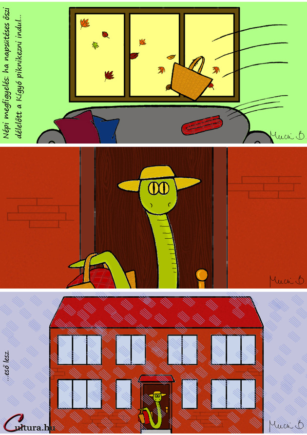 Cultura, Kígyó piknikezni indul (Rajzolta: Mucsi Boglárka)