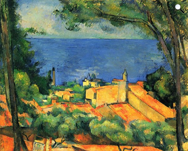 Paul Cézanne, L\'Estaque mit roten Dächern, 1883-85