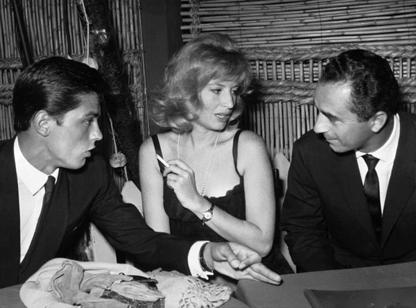 Alain Delon, Monica Vitti és Michelangelo Antonioni, 1961 (Forrás: Flickr.com)