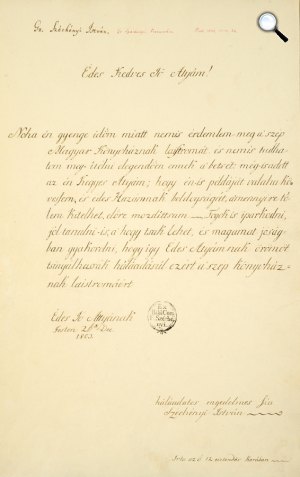 A gyermek Széchényi Ferenc levele