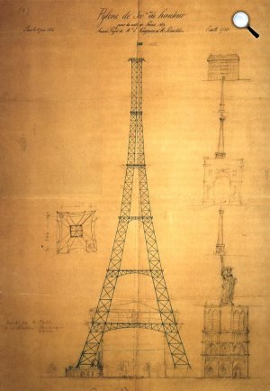 Maurice Koechlin első rajza az Eiffel-toronyról