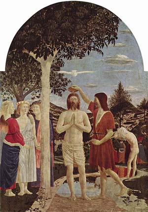 Piero della Francesca, Krisztus kersztelése, 1450