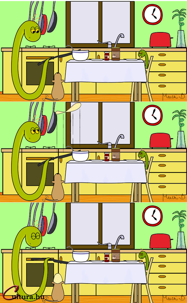 Kígyó a városban - A csintalan palacsinta (Rajzolta: Mucsi Boglárka)