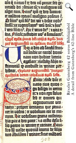 Gutenberg, Biblia, részlet (Forrás: OSZK)