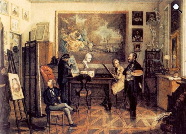 Than Mór: Barabás Miklós műtermében, 1847 (Forrás: Wikimédia)