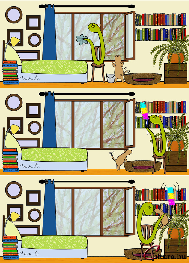 Kígyó a városban - Takarítani tudni kell (Rajzolta: Mucsi Boglárka)