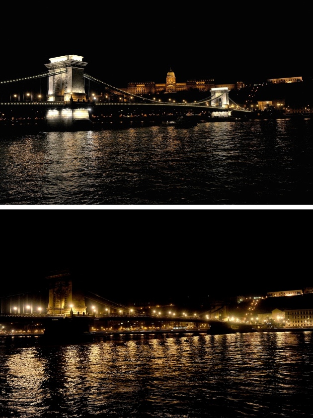 A Föld órája - Budapest, Lánchíd (MTI Fotó: Földi Imre)