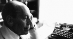 "Unom az írást...", Örkény István írógépe előtt (Fotó: orkenyistvan.hu)