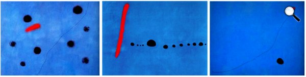 Joan Miró: Kék I.; Kék II.; Kék III., 1961 (Forrás: joanmiro.com)