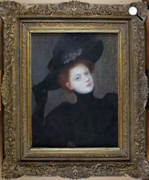 Rippl-Rónai József :  Francia hölgy fekete kalapban, 1897 