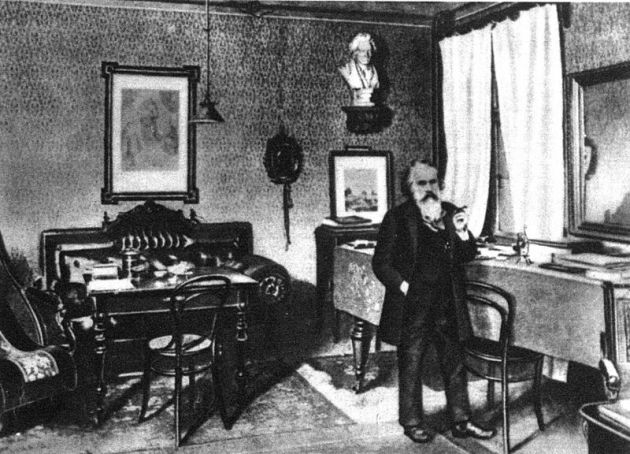 Johannes Brahms bécsi lakásában,1897 (Fotó: Wikipédia)
