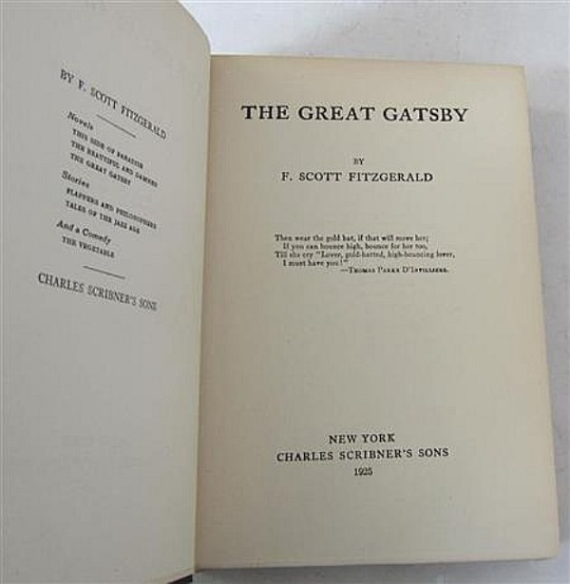 F.S. Fitzgerald: The great Gatsby, 1925