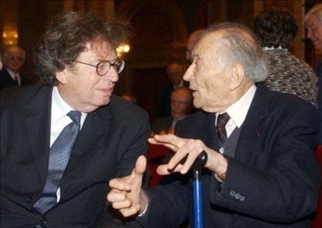 Fejtő Ferenc és Konrád György, 2003 (MTI Fotó: Soós Lajos)