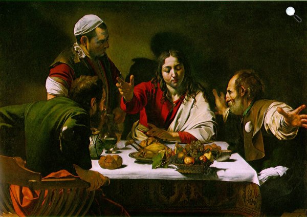 Caravaggio: Emmausi vacsora, 1606