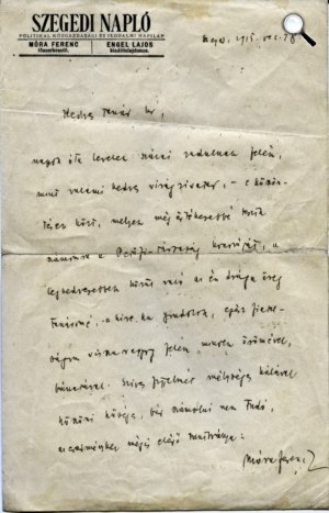Móra Ferenc kézirat (Móra Ferenc Múzeum)