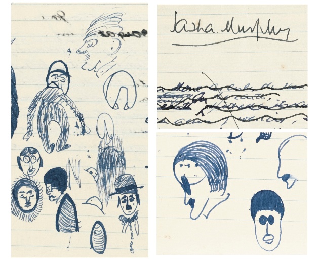 Samuel Beckett: Chaplin-, Joyce-rajz (Forrás: Sothebys.com)