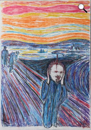 drMáriás: Trockij Edvard Munch műtermében (Forrás: drMáriás/Facebook)