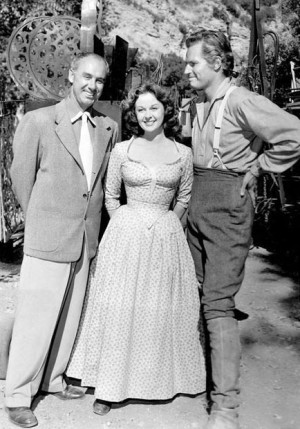 The President´s Lady forgatása, Irving Stone, Susan Hayward és Charlton Heston, 1953 (Forrás: ebay.com)