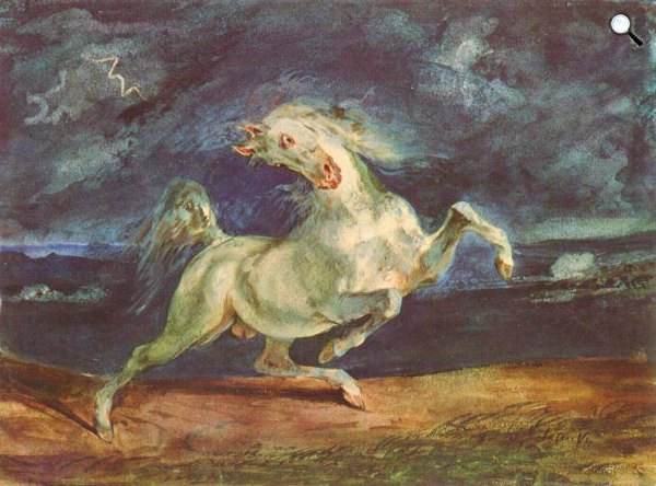 Eugene Delacroix: Vihartól megvadult ló, 1824 (Forrás: Szépművészeti Múzeum)