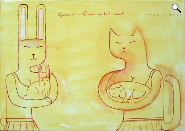 Wahorn András: Bunnylady and Ca tlady closed eyes (Forrás: wahorn.com)