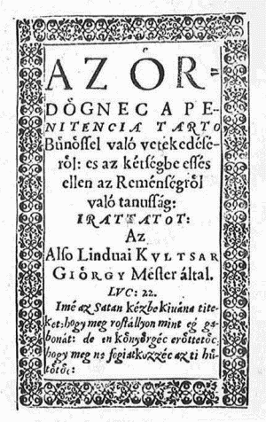 Az ördögnec a penitencia tarto bünössel való Vetekedéséröl, 1573 (Forrás: OSZK)