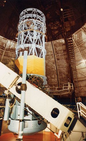 100 inch Hook, ezzel a távcsővel mérte meg Edwin Hubble a galaxisok vöröseltolódását, és fedezte fel, hogy az Univerzum tágul (Fotó: Andrew Dunn, Wikipédia)