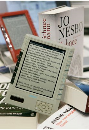 e-könyv (Forrás: Alexander Heimann, Frankfurter Buchmesse)