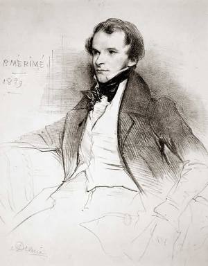 Achille Devéria: Prosper Merimée litográia, 1829 (Forrás: merimee.culture.fr)
