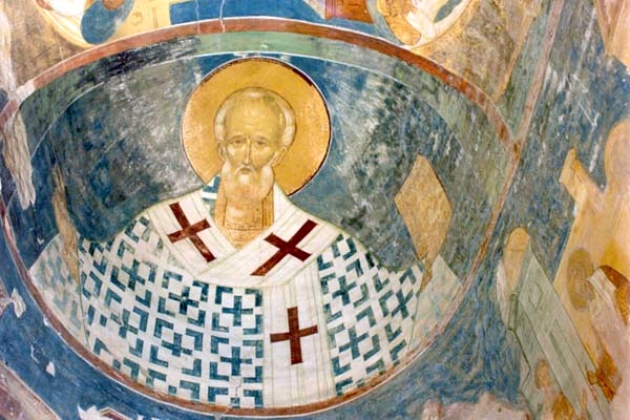 Dionisius: Szt. Miklós, freskó, Ferapontov (fotó: Wikipédia)