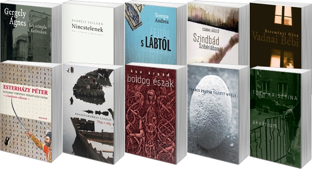 A 2014-es AEGON Művészeti Díjra esélyes tíz könyv (fotó: Cultura)