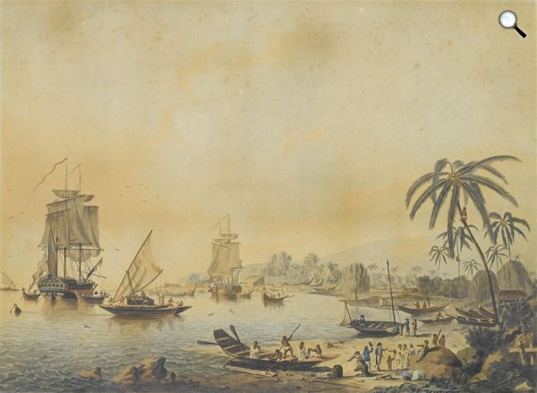 John Cleveley: Views of the South Seas 2, James Cook 3. útja (fotó: Wikipédia)