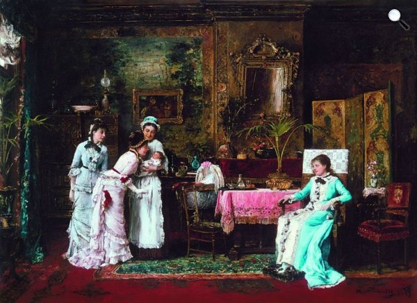 Munkácsy Mihály: Gyermeklátogatók (A baba látogatói), 1879 (MNG)