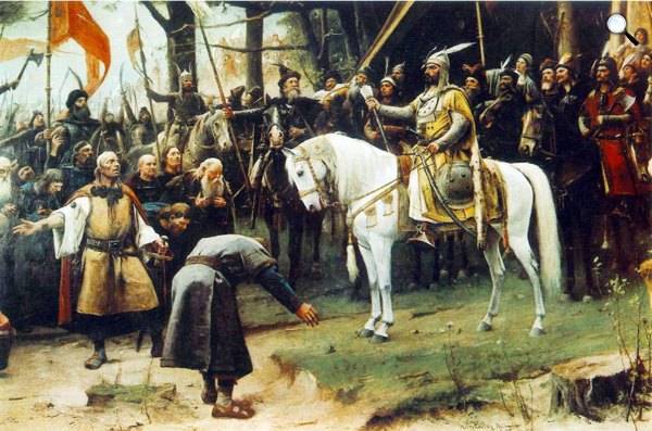 Munkácsy Mihály: Honfoglalás, Vérszerződés, részlet ,1891-93 (Fotó: OSZK)