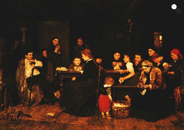 Munkácsy Mihály:  Tépéscsinálók, 1871 (Fotó: MNG)