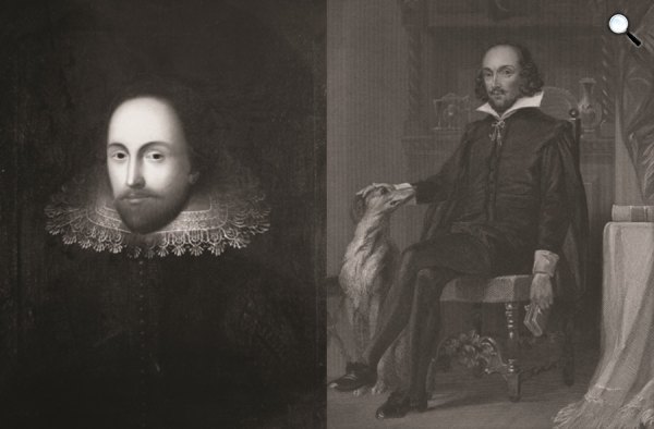 Shakespeare, Wörlitz-portré (balra), Boaden-portré (jobbra) (fotó: hammerschmidt-hummel.de)