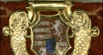 A Szent Ágoston-corvina csatja Mátyás király címerével (Fotó: OSZK)