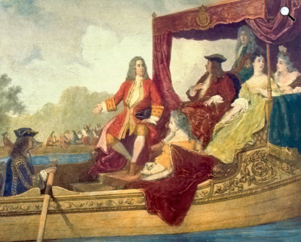  Edouard Jean Conrad Hamman: I. György és Georg Friedrich Händel a Temzén, 19. sz. (Fotó: Wikipédia)