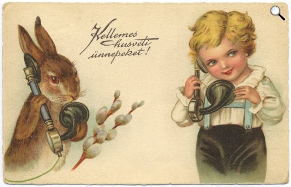 húsvéti képeslap,  Magyarország (Fotó: A Postamúzeum - Budapest gyűjteményéből)