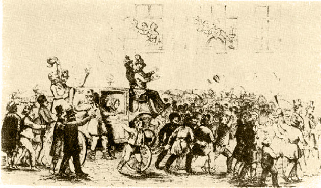 Táncsics Mihály kiszabadítása, 1848. március 15., magyar sajtó (Fotó: OSZK)