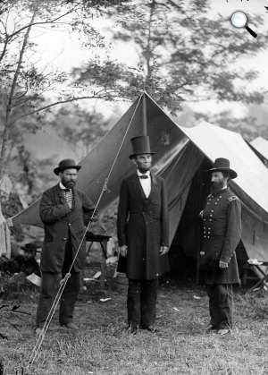 Allan Pinkerton, Abraham Lincoln, John A. McClernand (Fotó: Wikipédia)