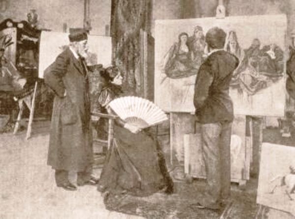 Feszty Árpád, Jókai Mór, Fesztyné Jókai Róza (Fotó: MEK/OSZK)