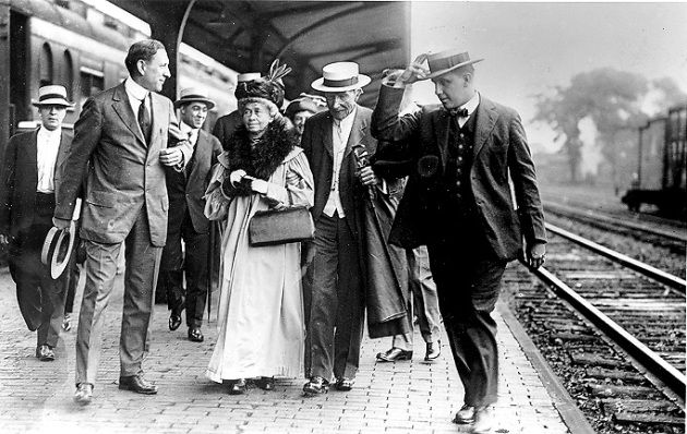 John D. Rockefeller sógornőjével, Lucy Spelmannel, 1912 (Fotó: ech.case.edu)