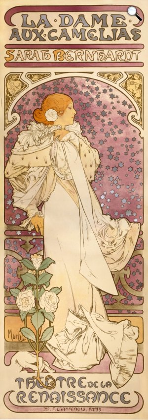 Alfons Mucha: A kaméliás hölgy, Sarah Bernhardt, 1896 (Fotó: Wikimédia)