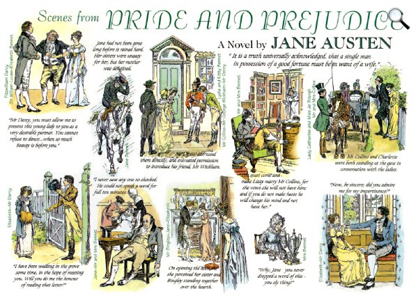 Jane Austen: Büszkeség és balítélet (C.E. Brock illusztrációi, 1895/Wikimédia)