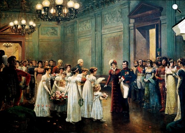 Bonaparte Napóleon üdvözli Mária Lujzát, 1810 (Fotó: Wikimédia)