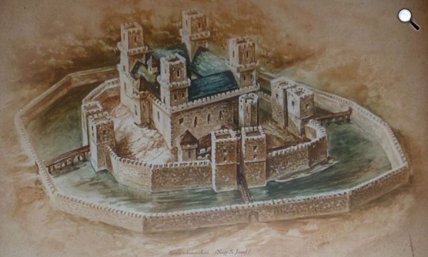 A diósgyőri vár I. Nagy Lajos korában, XIV. sz. (Fotó: Wikipédia)